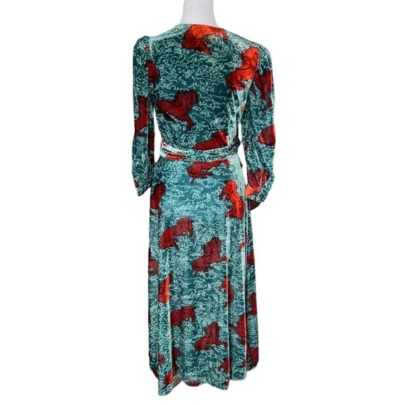 Rhode - NWT Lainey Velvet Pony Print Wrap Dress Sz XS - Picture 6 of 11